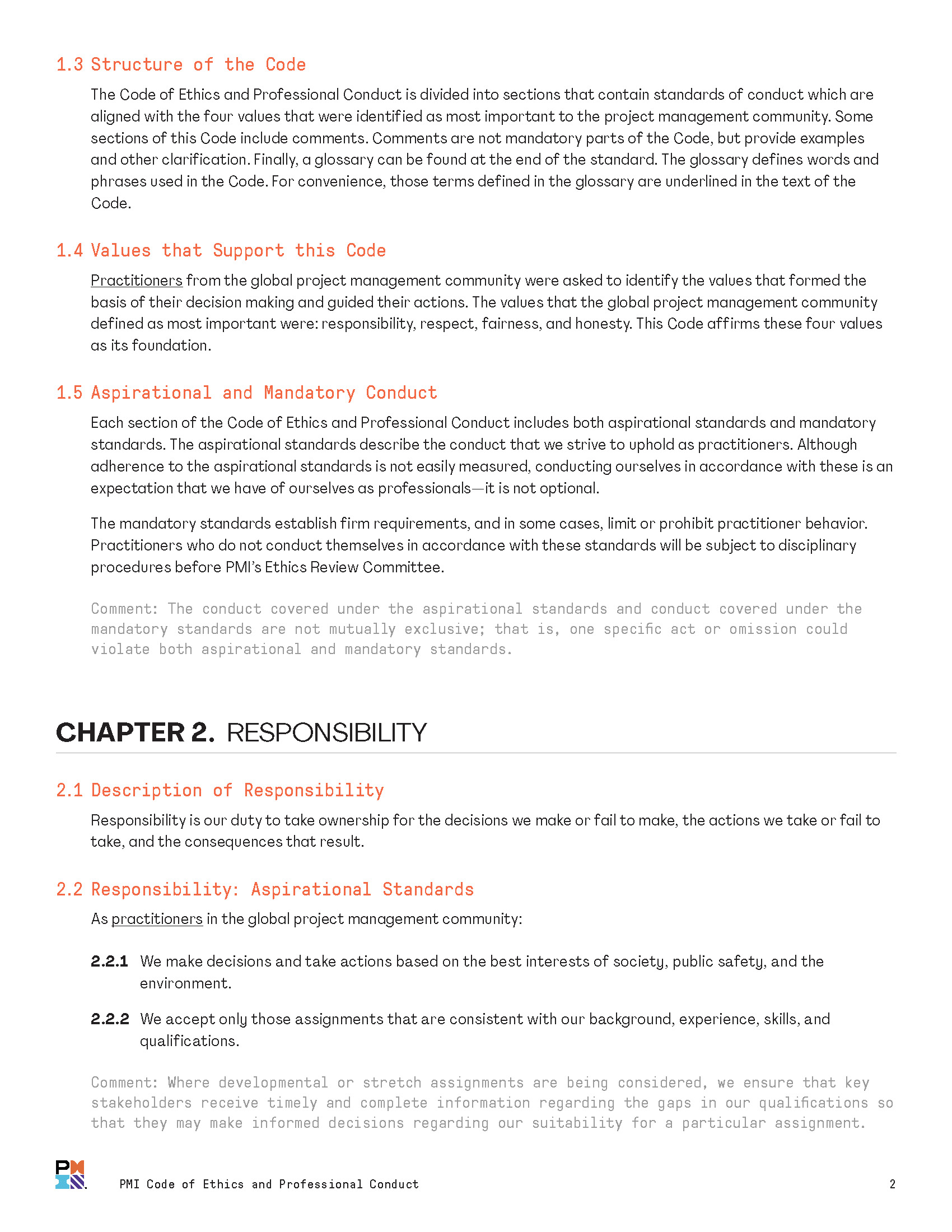 Pmi Code Of Ethics Page 2
