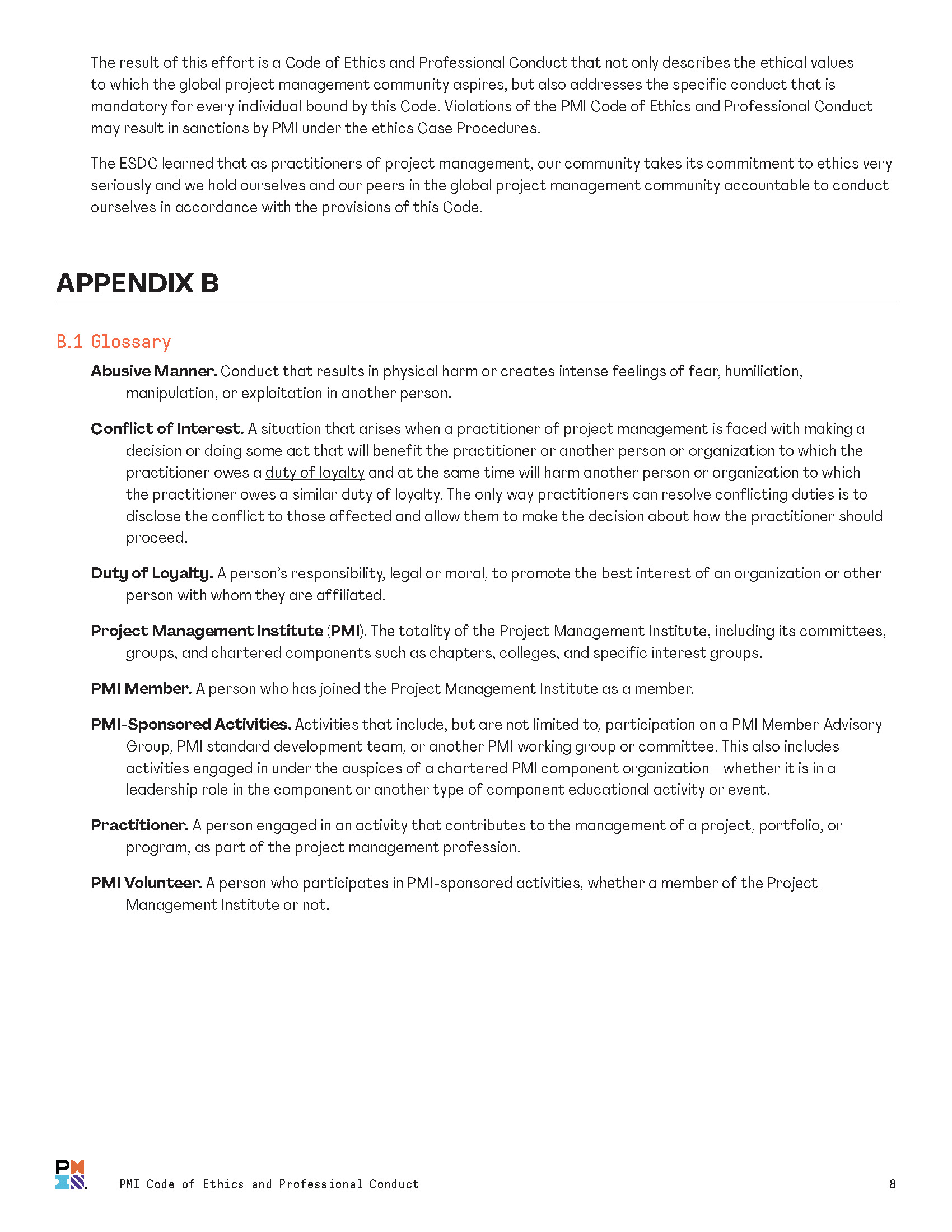 Pmi Code Of Ethics Page 8